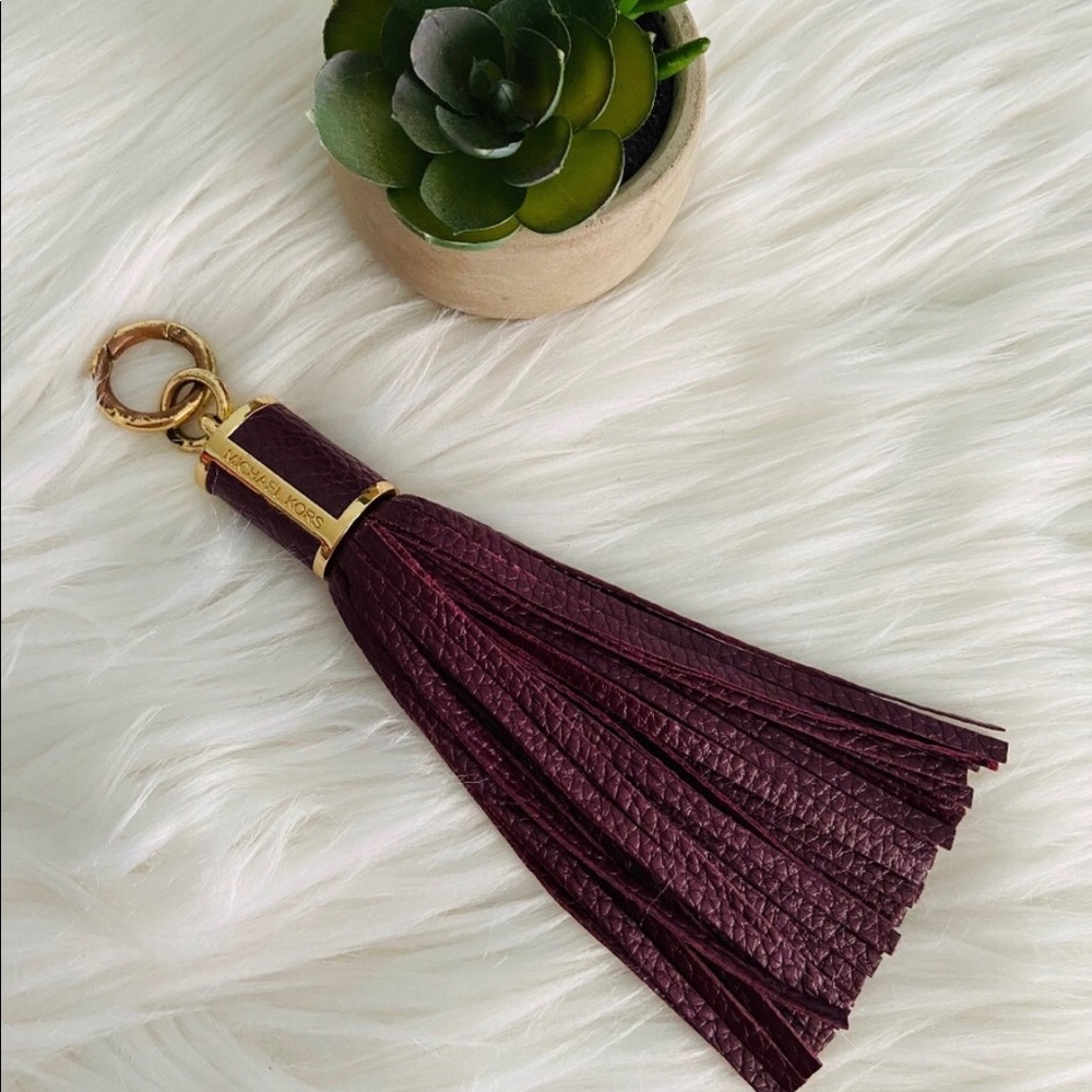 Michael Kors Tassel Burgundy Bag Charm